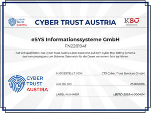 Zertifikat Cyber Trust Austria - eSYS Informationssysteme GmbH